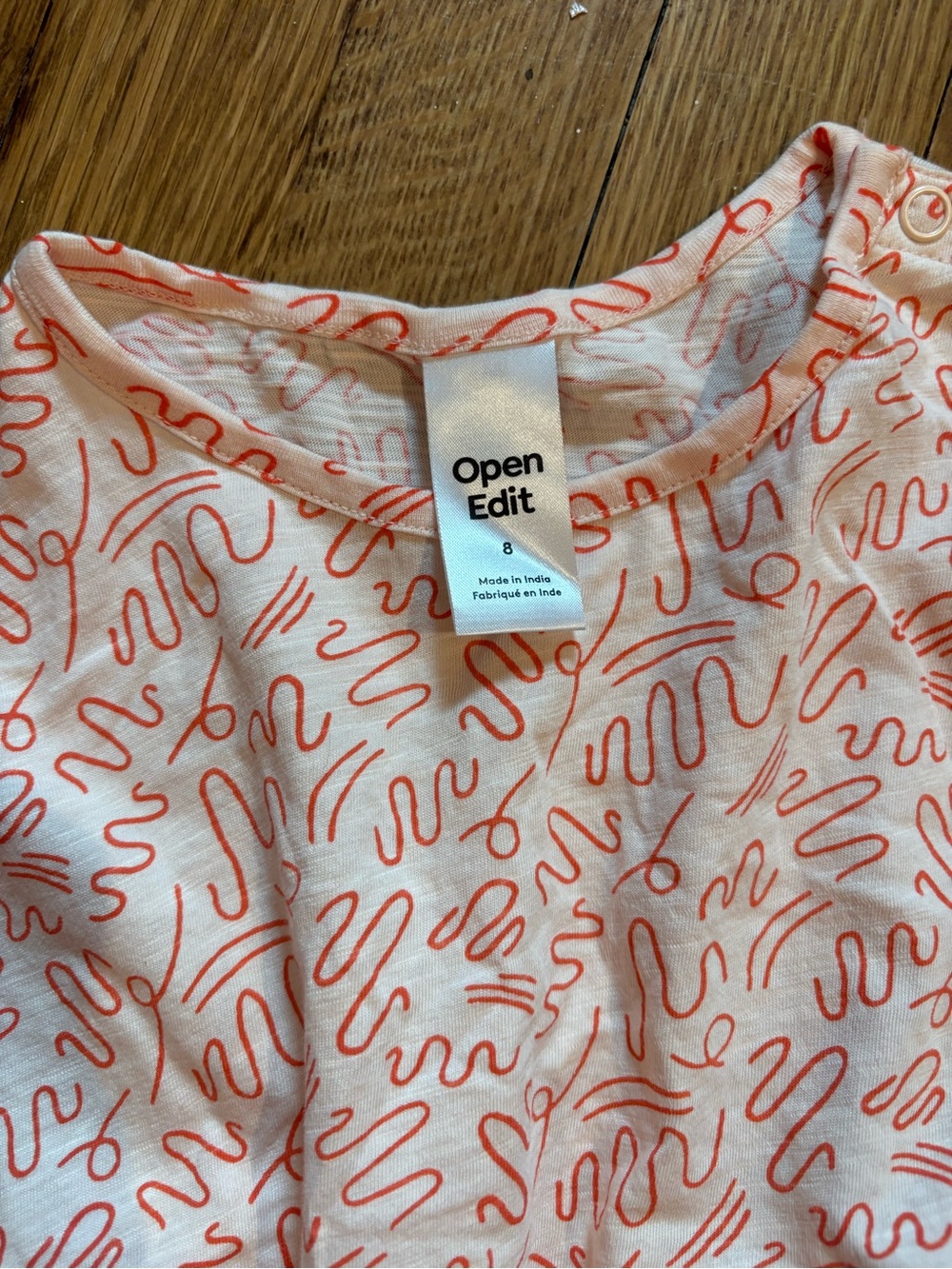 NWT Nordstrom Kids One-Piece White with Coral Squiggle Print size 8